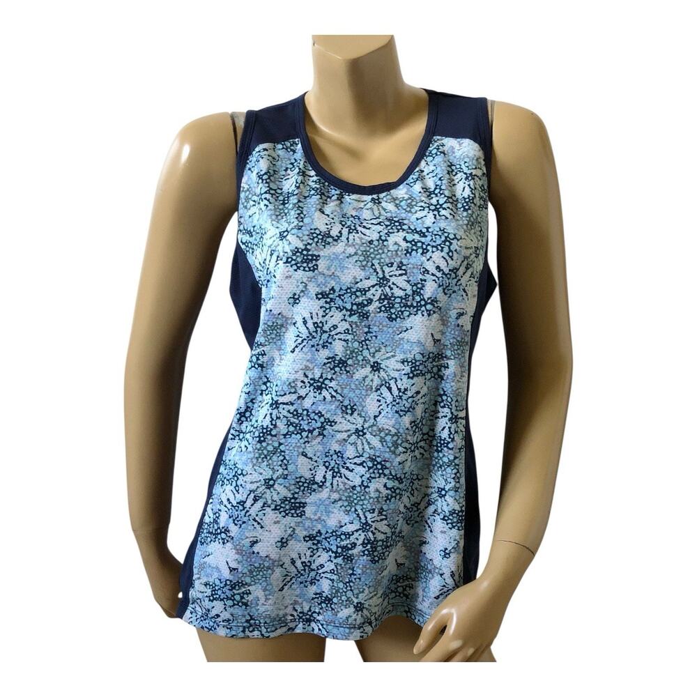 Kerrits Blue Floral Print Performance Tank Top